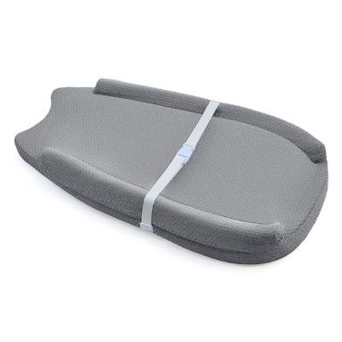 BabyBond Baby Changing Pad with Removable & Washable Cover, Waterproof Lining Contoured Changing Table Pad Portable with Non-Slip Bottom, Gray