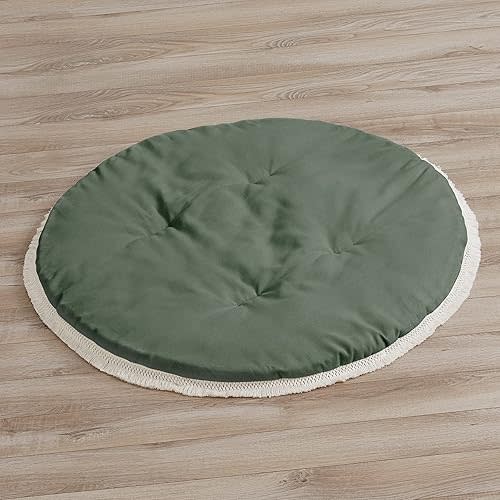 Sweet Jojo Designs Dark Green Boho Boy Girl Gender Neutral Baby Play Mat Tummy Time Activity Infant Playmat Playpen Tent Teepee Floor Sage Modern Bohemian Farmhouse Southwest Shabby Chic Diamond Tuft