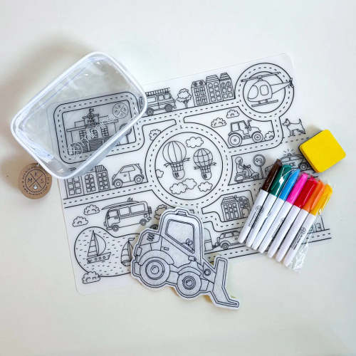 Traveling Coloring Mat & Character