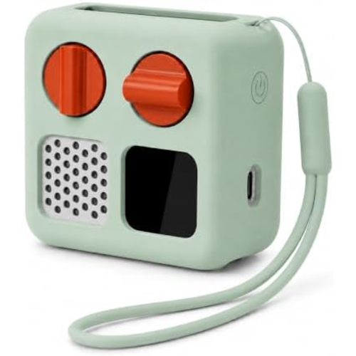 Silicone Anti-Slip Cover for Yoto Mini Player with Wrist Lanyard, Green
