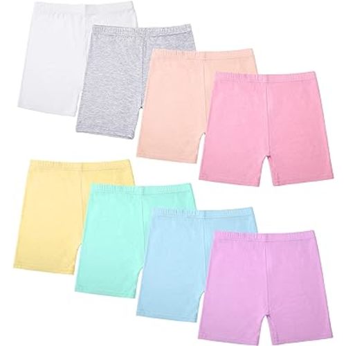 8 Pack Girls Toddlers Dance Shorts Bike Shorts Dance Gymnastics Yoga Shorts Safety Active Under Dress Shorts