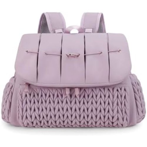 Convertible Diaper Bag Backpack Waterproof Nappy Changing Bag Travel Mummy Bag with Changing Pad & Shoulder Strap(Purple)