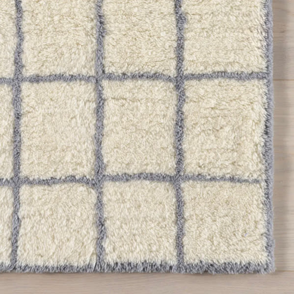 Highlands Checked Rug 5x8 | Ivory – Rugs USA