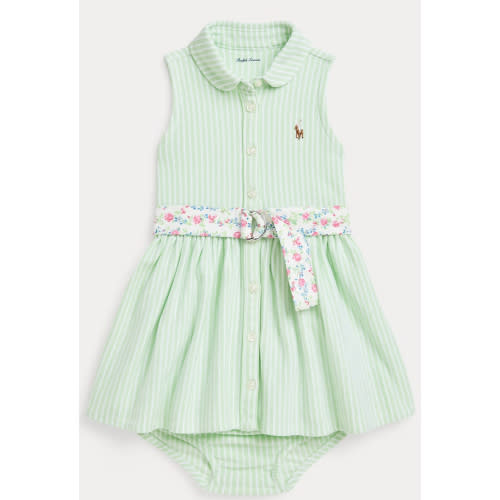Striped Knit Oxford Shirtdress & Bloomer