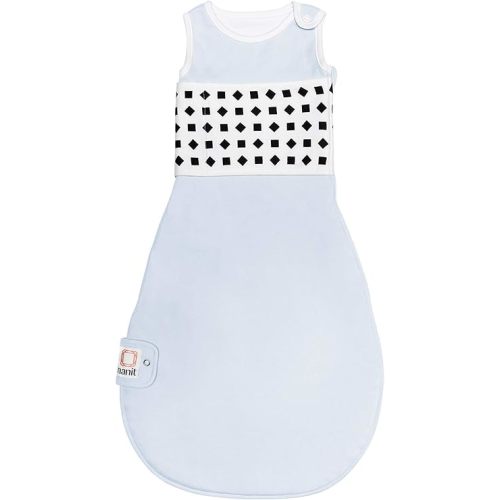 Nanit Breathing Wear Sleeping Bag – 100% Cotton Baby Sleep Sack - Works with Nanit Pro Baby Monitor to Track Breathing Motion Sensor-Free, Real-Time Alerts, Size Medium, 6-12 Months, Powder Blue