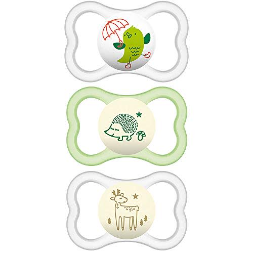 MAM Air Night & Day Pacifiers (1 Day & 2 Night Pacifiers), MAM Sensitive Skin Pacifier 16 Months, Best Pacifier for Breastfed Babies, Glow in The Dark Pacifier, Unisex