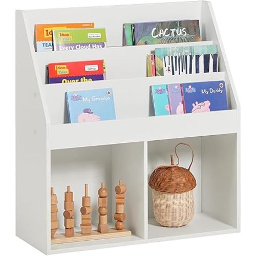 SoBuy KMB01-W Bibliothèque pour enfants, étagère de rangement, support d'organisation, blanc
