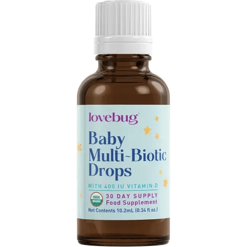 Lovebug Award Winning USDA Organic Probiotic for Infants & Babies | Helps with Colic, Reflux, Diarrhea, Constipation & Gas | Multi-Strain 5 Billion CFU | Liquid Drops | Ages 0-24 Months