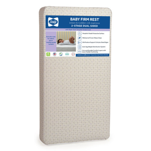 Sealy Baby Firm Rest Antibacterial 2 Stage Breathable Crib Mattress & Toddler Bed Mattress, GREENGUARD Gold Certified, 52" x 28" & Reviews | Wayfair