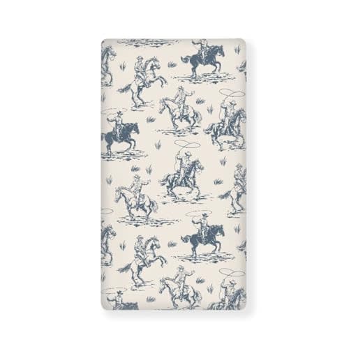 JIANADAER Cowboys Horse Western Fitted Crib Sheet Vintage West Desert Standard Crib Mattress Fitted Sheet American Wild Toddler Bed Mattress Sheets Crib Mattress Sheet 28"x52"
