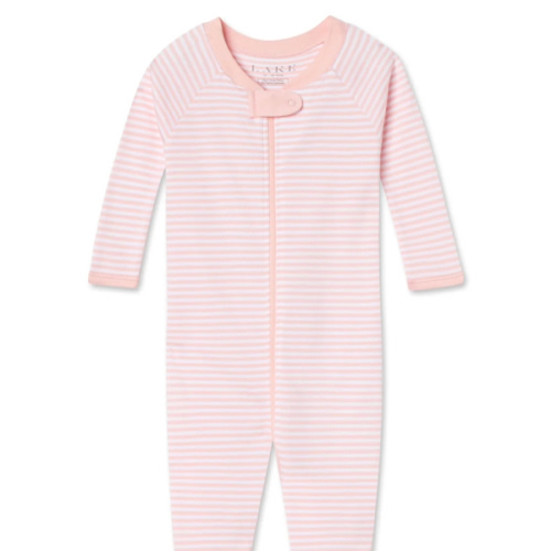 LAKE | Baby | Pima Cotton Pajamas | Darling Pink Heart Baby Sleeper