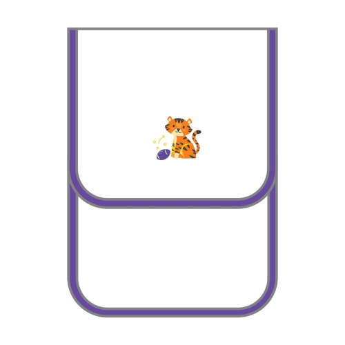 Tiger Pride Embroidered Burp Cloth - Purple Gold