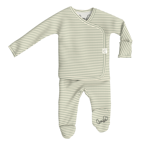 Footie - Mint Twist – Bonsie Skin to Skin Babywear