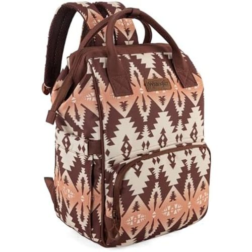 Montana West Wrangler Callie Diaper Bag Backpack with Stroller Straps Multifunction Baby Travel Bag WG2204-9110BR
