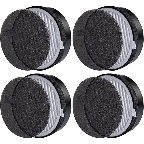 for LEVOIT LV-H132 Replacement Filters, Compatible with Laukowind LV-H132 3-in-1 Nylon Pre-Filter, High-Efficiency Activated Carbon True HEPA Filters, Part LV-H132-RF, 4 Pack