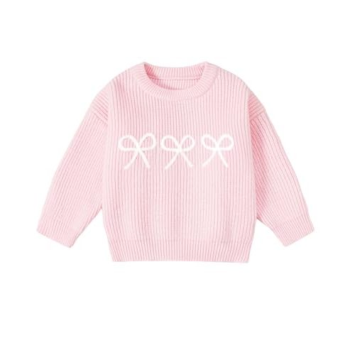 Toddler Girl Knit Sweater Tops Cute Kid Chunky Pullover Sweatershirt Fall Winter Clothes