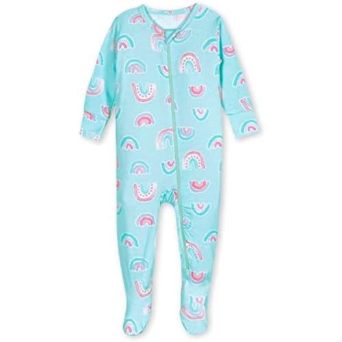 Gerber Baby Girls' Toddler Buttery-Soft Snug Fit Footed Pajamas with Viscose Made with Eucalyptus