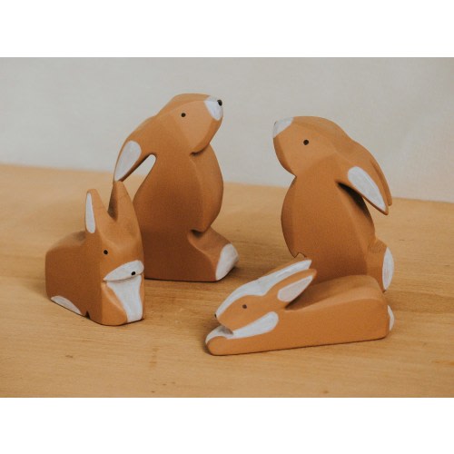 Wooden rabbit, Wooden bunny, Wooden animals, Waldorf toys, Eco-Friendly Animal Toys, Gift for baby, Christmas gift, Easter décor.