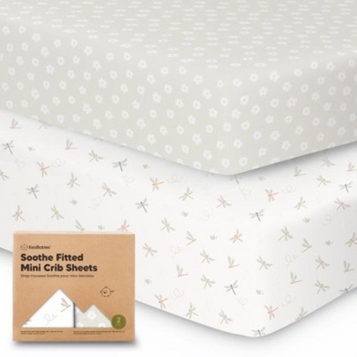 KeaBabies Mini Crib Sheets for Baby Girls, Boys, 2-Pack Soothe Pack and Play Sheets Fitted, Organic Pack N Play Mattress Sheet, Color: Meadow