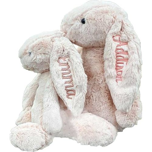 Personalised Custom Plush Bunny Custom Embroidered Easter Bunny First Easter Gift Personalised Easter Gift Plush Bunny With Child'S Name