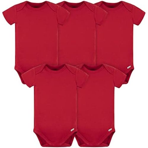 Gerber baby-boys 5 Pack Onesies Multi-packs Bundle Interlock 180 Gsm