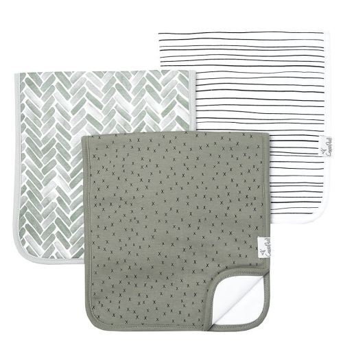 Copper Pearl Premium Baby Burp Cloths - 3-Pack Large Cotton Burp Cloths, Extra Soft Spit Up Rags with 3 Absorbent Layers, Perfect for Baby Boy and Baby Girl Gifts (21" x 10" Size, Alta Set)