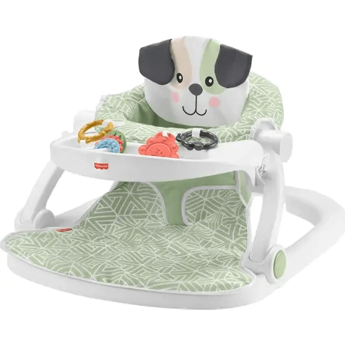 Fisher-Price Baby Portable Baby Chair Sit-Me-Up Floor Seat with Snack Tray and Developmental Toys, Puppy Perfection [Amazon Exclusive]