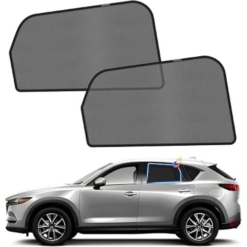 KUST Car Window Shades for 2017-2023 Mazda CX5 CX-5 Accessories, Breathable Mesh Magnetic Window Covers, Rear Back Side Window Sun Shades UV Block Privacy Protection for Baby Camping Napping 2PCS