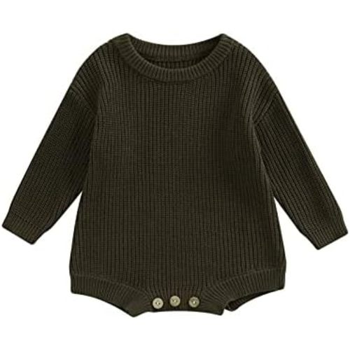 FYBITBO Baby Girl Boy Sweater Knit Oversized Pullover Sweatshirt Romper Onesie Warm Fall Winter Clothes Outfit Newborn