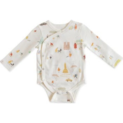 Explore the World Organic Cotton Wrap Bodysuit, 3-6M