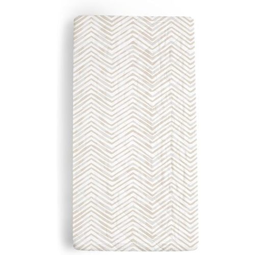 Makemake Organics Organic Changing Pad Cover GOTS Certified Organic Cotton Changing Table Cover Non Toxic Quilted Ultra Soft Girls Boys (16"x32", Herringbone)