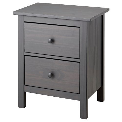HEMNES 2-drawer chest - dark gray stained 21 1/4x26 "