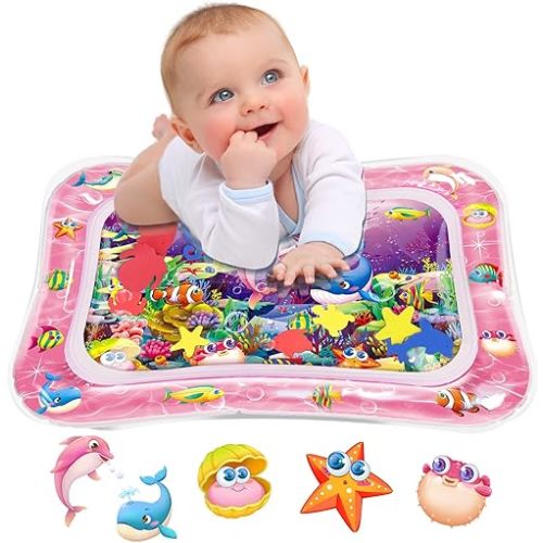 Infinno Tummy Time Water Mat for Babies, Baby Toys for 3 6 9 Months Girls and Boys Sensory Development, Great Gift Idea for Newborns