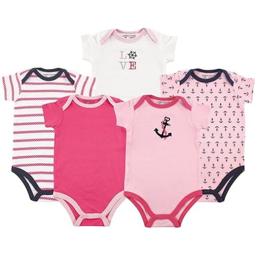 Luvable Friends Baby Girls' Cotton Bodysuits