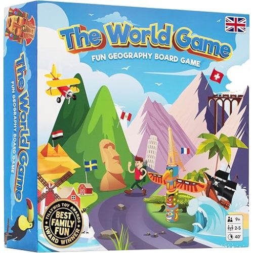 The World Game - Fun Geography Board Game - Educational Game for Kids & Adults - Cool Learning Gift Idea for Teenage Boys & Girls (English Metric)