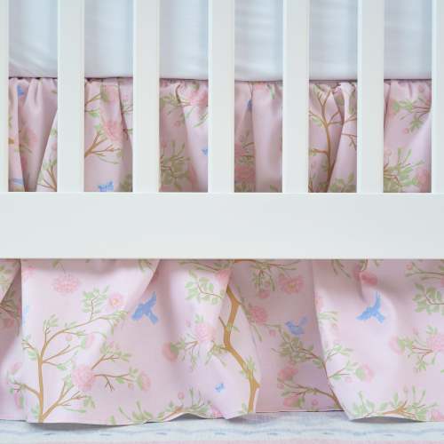 Gathered Crib Skirt | Chinoiserie Garden