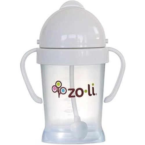 Weighted straw cup | ZoLi BOT Straw Sippy Cup Ash Grey, most loved training cup, toddler transition cup, sippy cup with handles