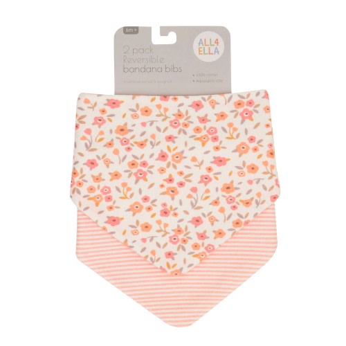 All4Ella-Bandana Bibs - Floral Bouquet-2 Pack