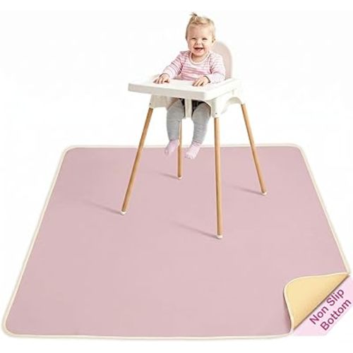 Basumee Splat Mat High Chair Mat Waterproof Baby Play Splat Mat for Under High Chair Food Catcher Highchair Mat for Floor Non Slip Bottom