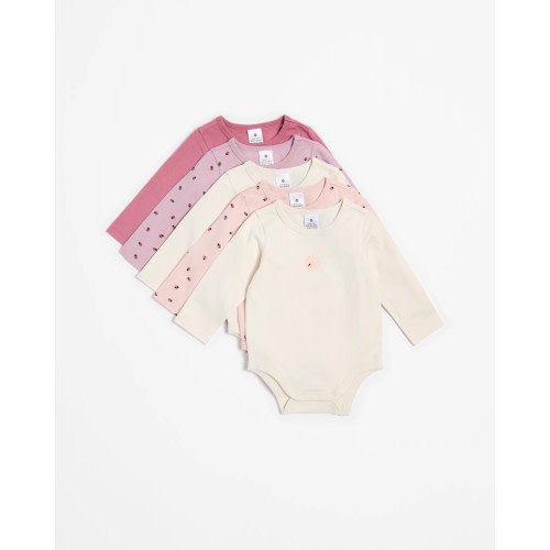 Baby Organic Cotton Bodysuits 5 Pack - Ladybug | Target Australia