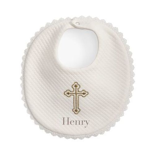 Matelasse Cross Bib , Ivory