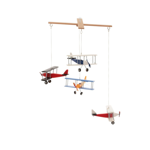 Hanging Airplane Mobile Children Kid Room Nursery Fly Vintage Decor Wooden Multicolor