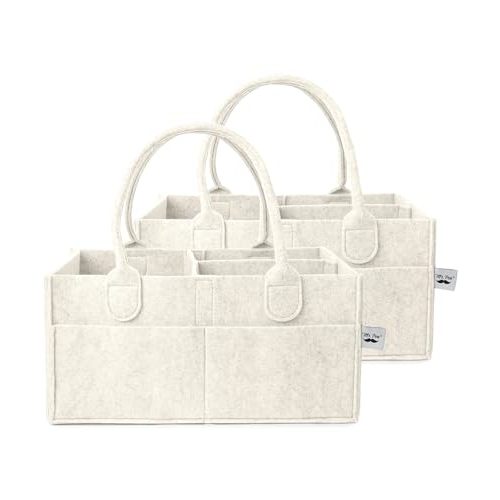 Mr. Pen- Baby Diaper Caddy Organizer, 2 Pack, Beige, Baby Caddy Organizer with Handle, Compact Size, Collapsible & Portable