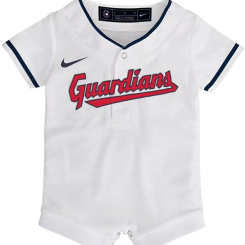 Cleveland Guardians Nike Baby White Home Replica Romper Baseball Jersey - 133418401