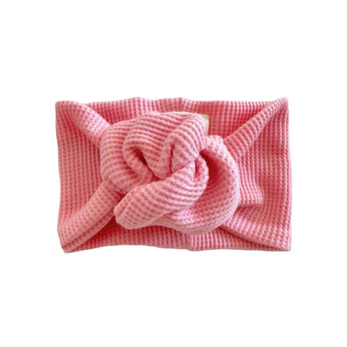 Organic Waffle Turban Headband, Pink