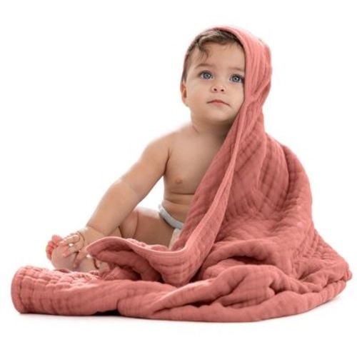Comfy Cubs Hooded Baby Towels - 6 Layer, 100% Muslin Cotton - Large 32 x 32 Inch, Unisex