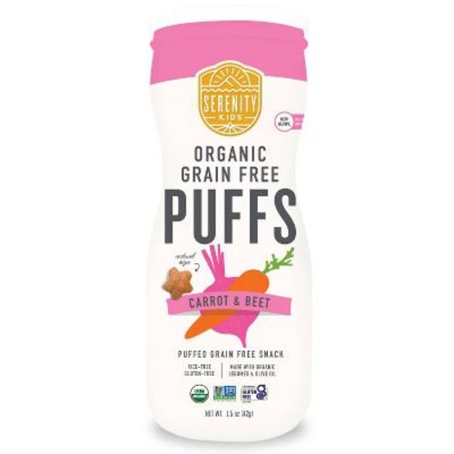 Serenity Kids Carrot & Beet Organic Grain Free Puffs Baby & Toddler Snacks - 1.5oz