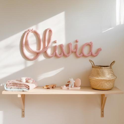 Handmade Knitted Wire Name Sign | Unique Nursery Wall Decor | Baby Room Decor | Custom Knitted Wire Name Sign | Charming Nursery Wall Art