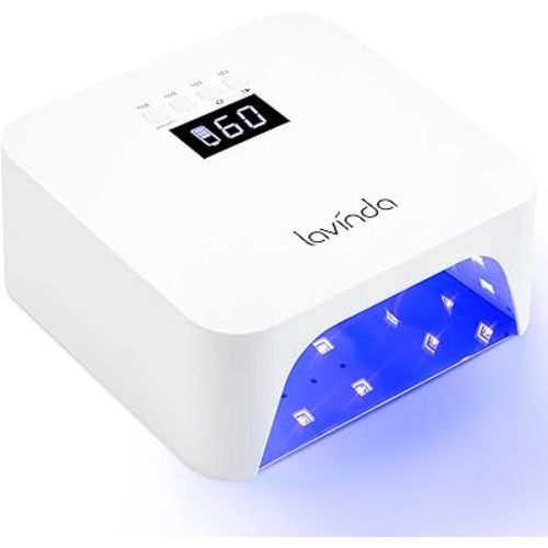 Lavinda UV Light for Gel Nails, Professional UV LED Nail Lamp 2X Faster Curing Nail Dryer Nail Light Compatible with All Gel Types for Home Salon (NovaGlow White)