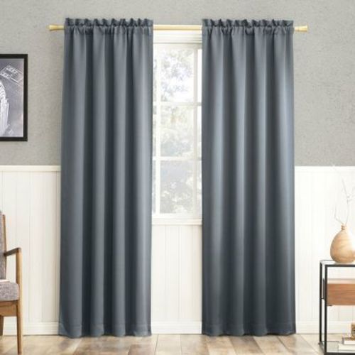 Sun Zero Blackout Kenneth Energy Saving Rod Pocket Curtain Panel